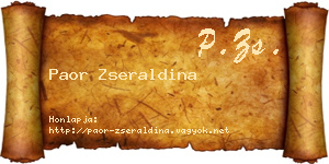 Paor Zseraldina névjegykártya